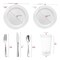White with Silver Edge Rim Plastic Wedding Value Set (20 Settings)